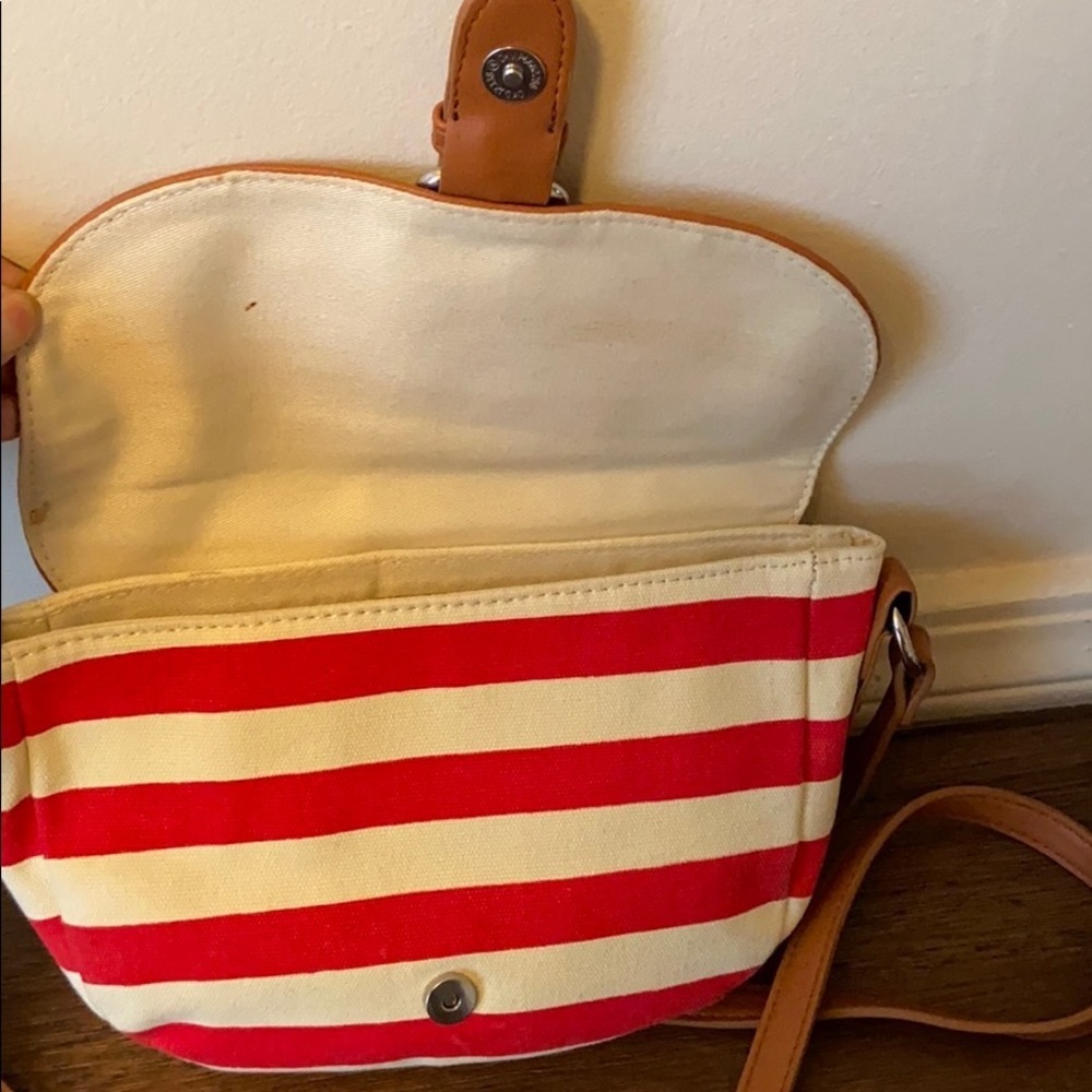 Poppie Jones Red & White Striped Shoulder Bag NWOT - Picture 5 of 8